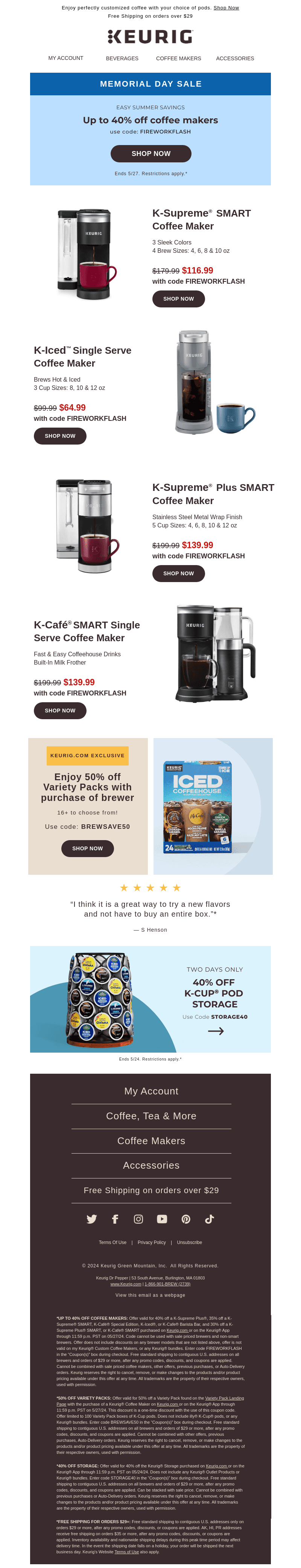 Keurig email from Fri, May 24, 2024