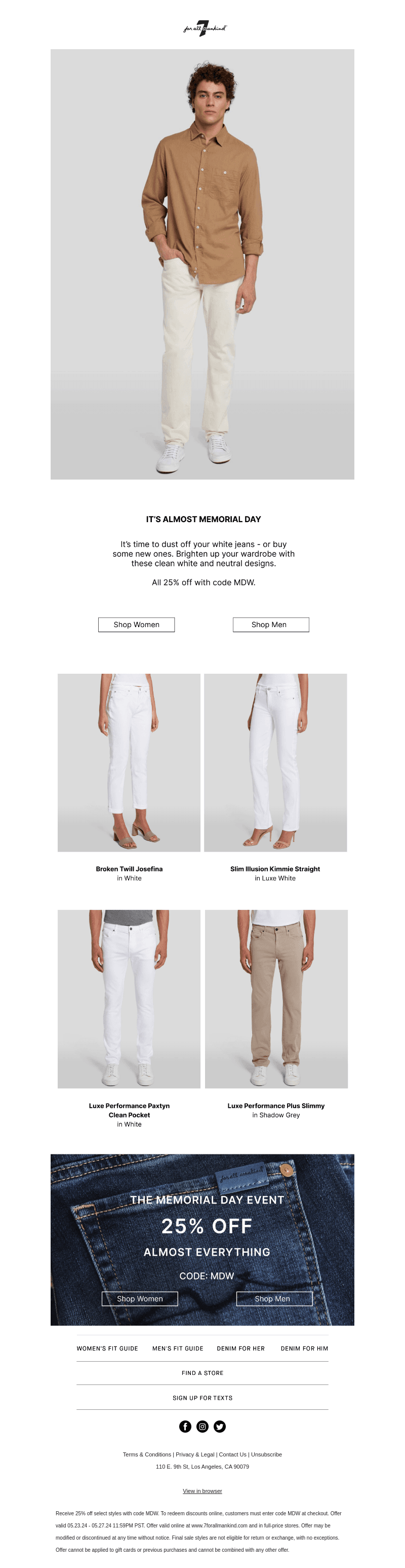 25% Off White Summer Denim