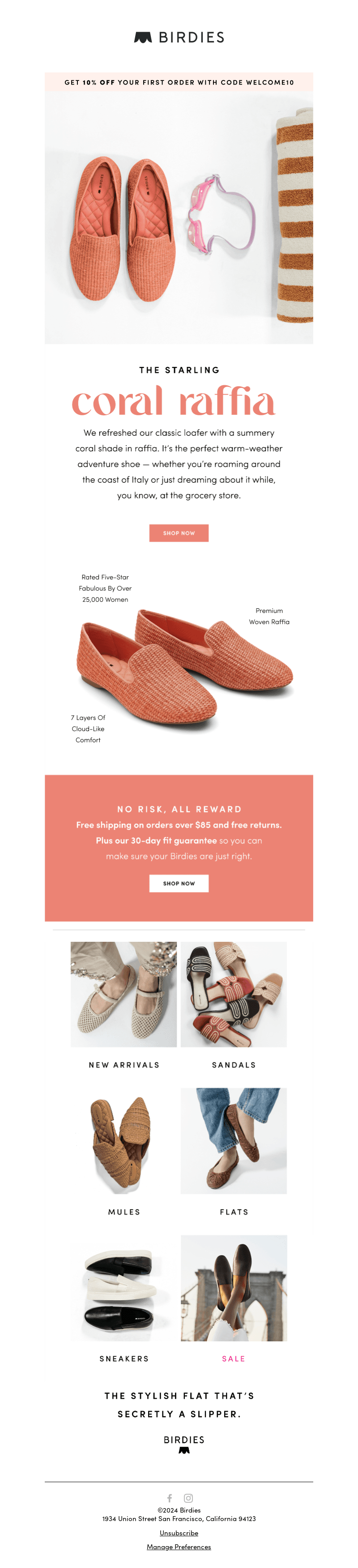Raffia loafers return in coral 🪸