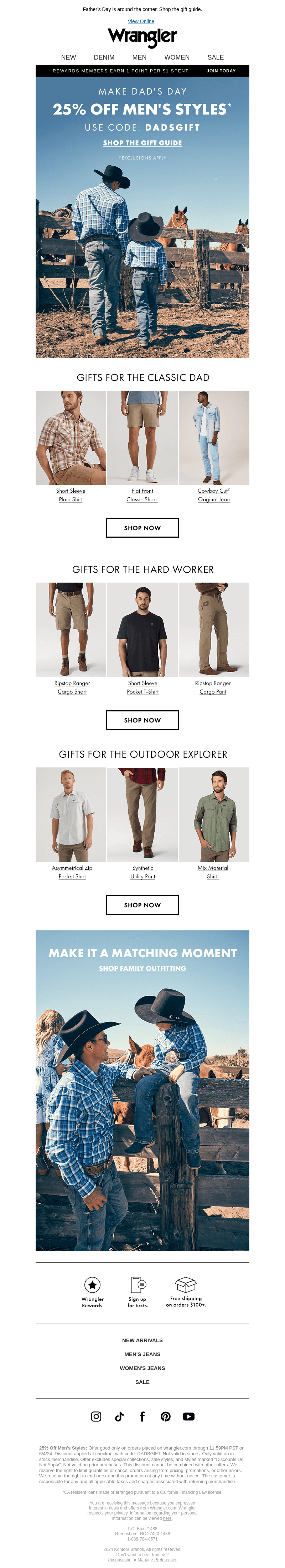 25% off men's styles