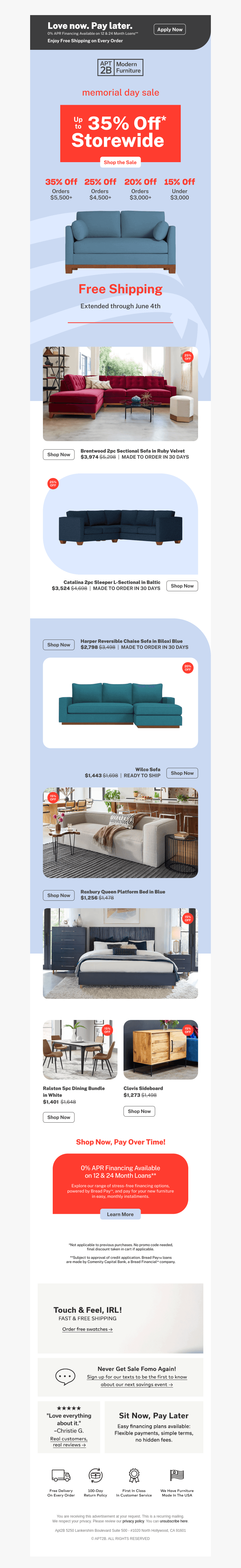 35% Off ALL Custom Furniture
