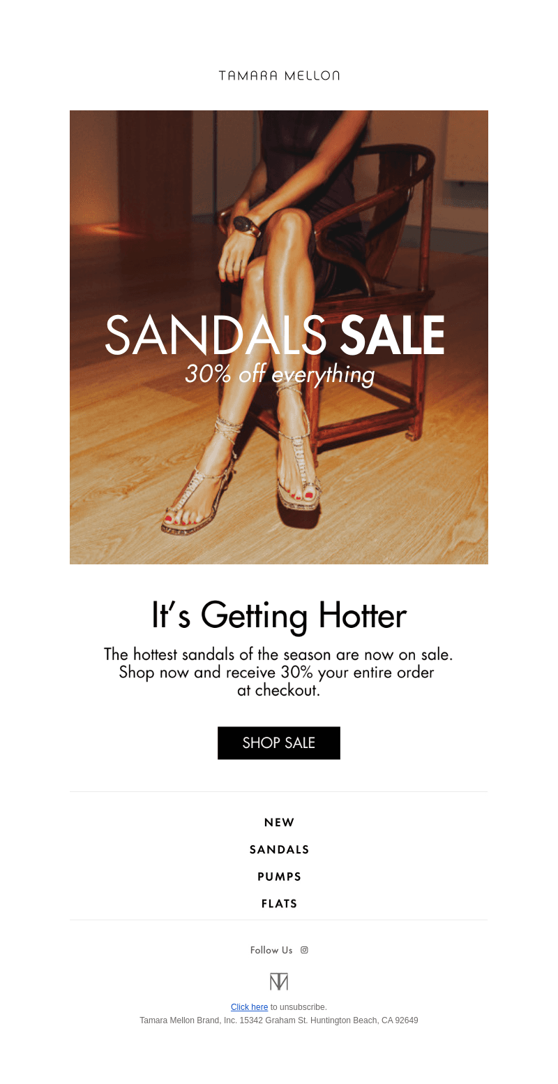 30% Off All Sandals