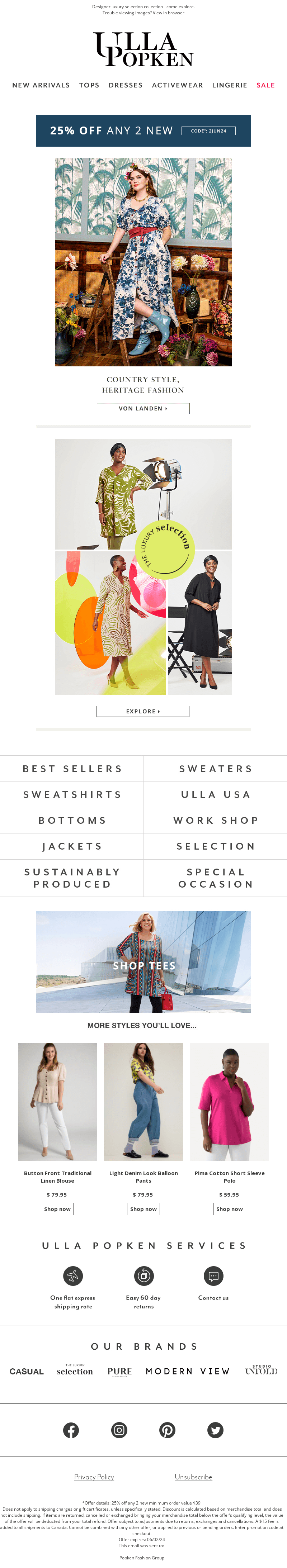 Final hours for 25% off any 2 styles - HURRY!