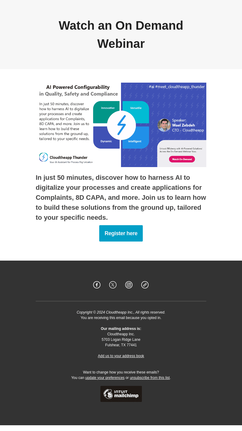 New Cloudtheapp Webinar (50 mins.)