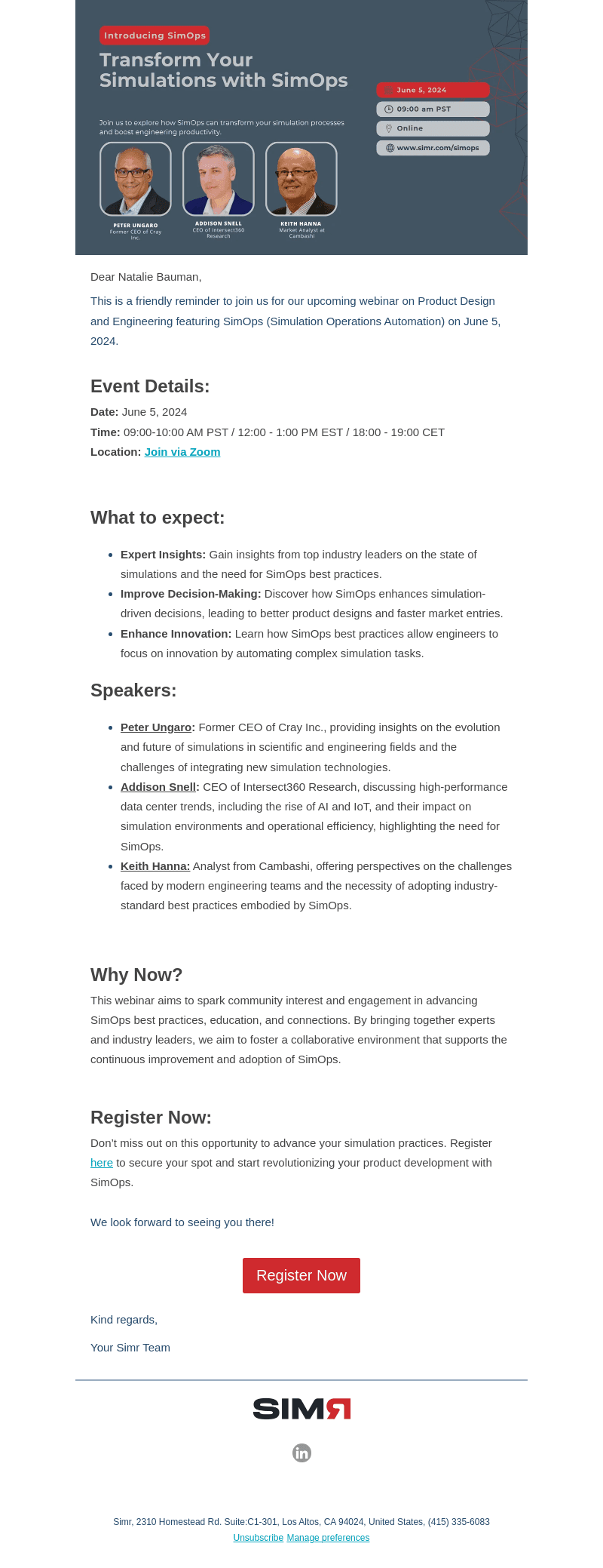 Join Us for the SimOps Webinar on June 5, 2024