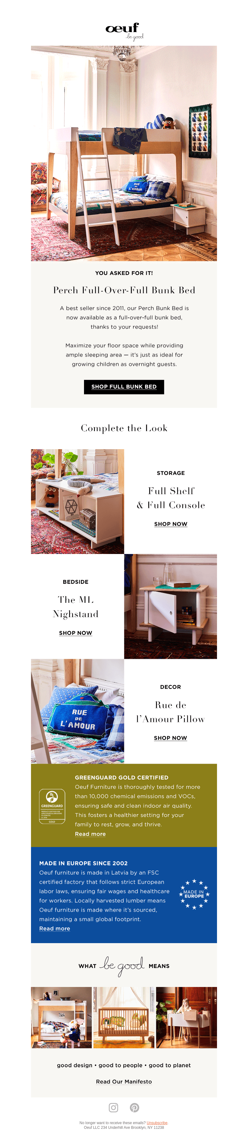 New Arrival 🌟 The Perch Full-Over-Full Bunk Bed