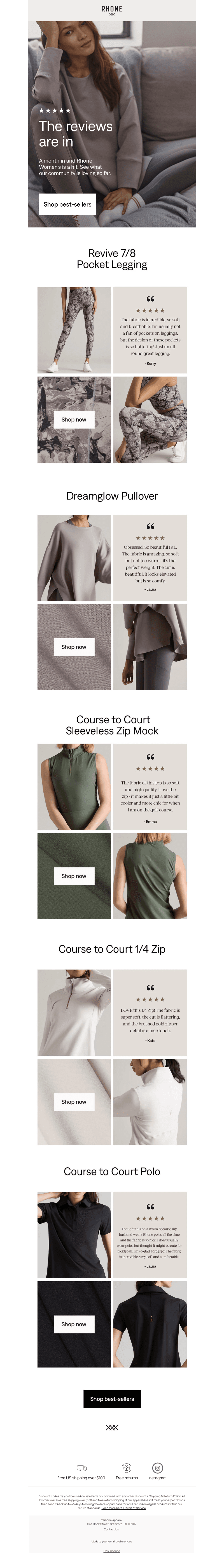 5 stars for Rhone Women’s