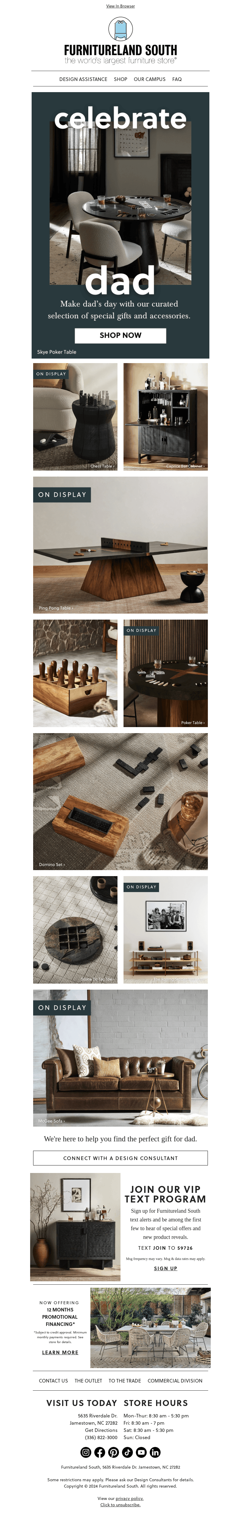 Furnitureland South email from Tue, Jun 4, 2024