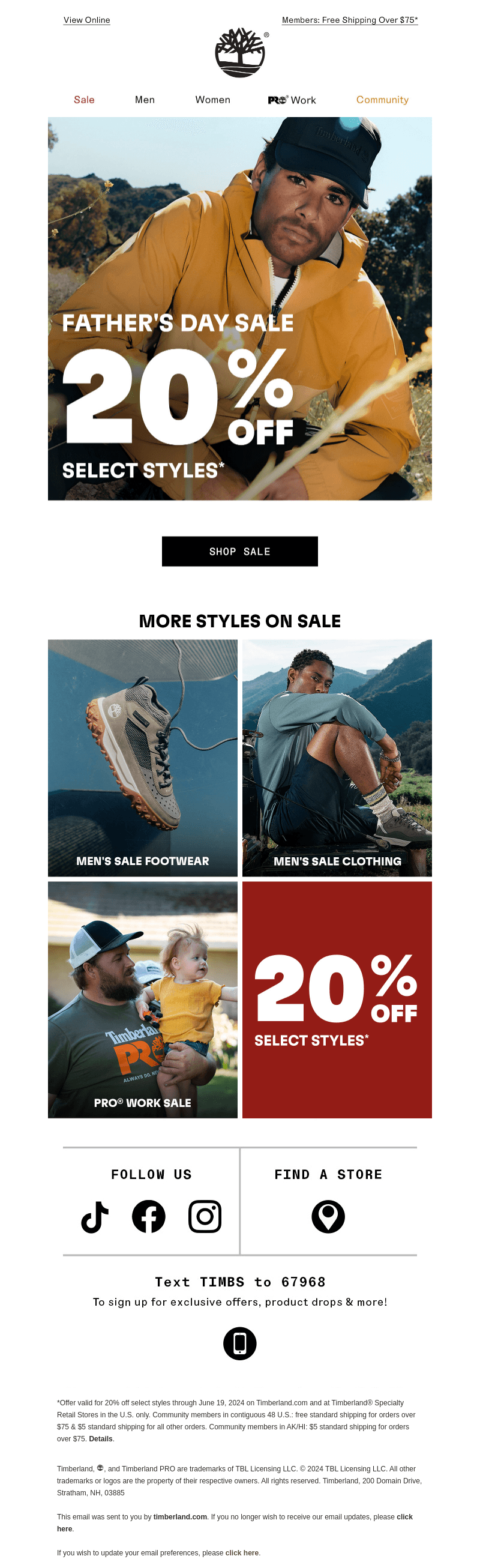 Timberland email from Tue, Jun 4, 2024