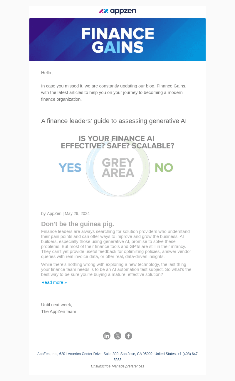 There, Check out the latest articles from AppZen