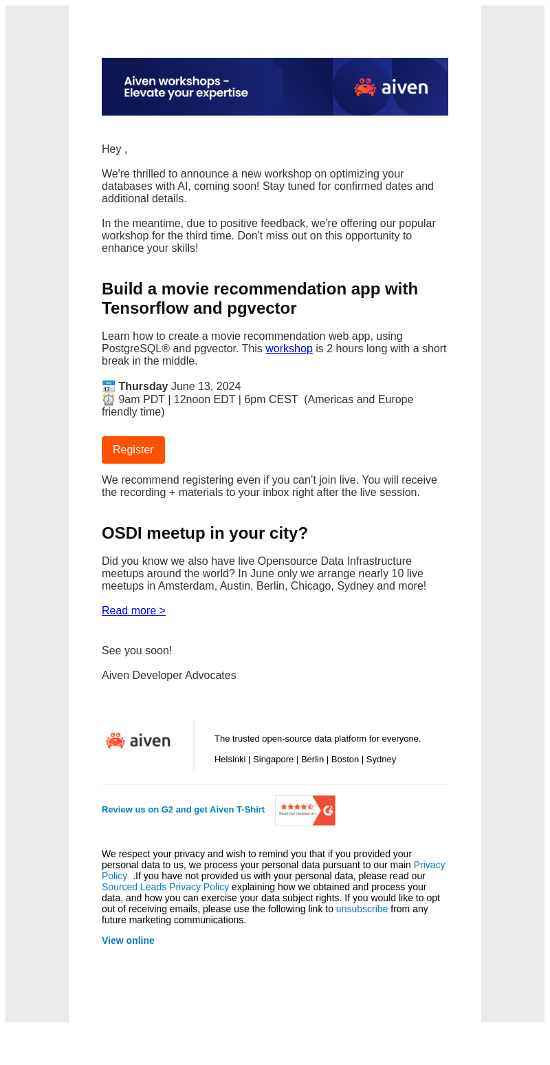 Workshop: Build a movie recommendation app with Tensorflow and pgvector