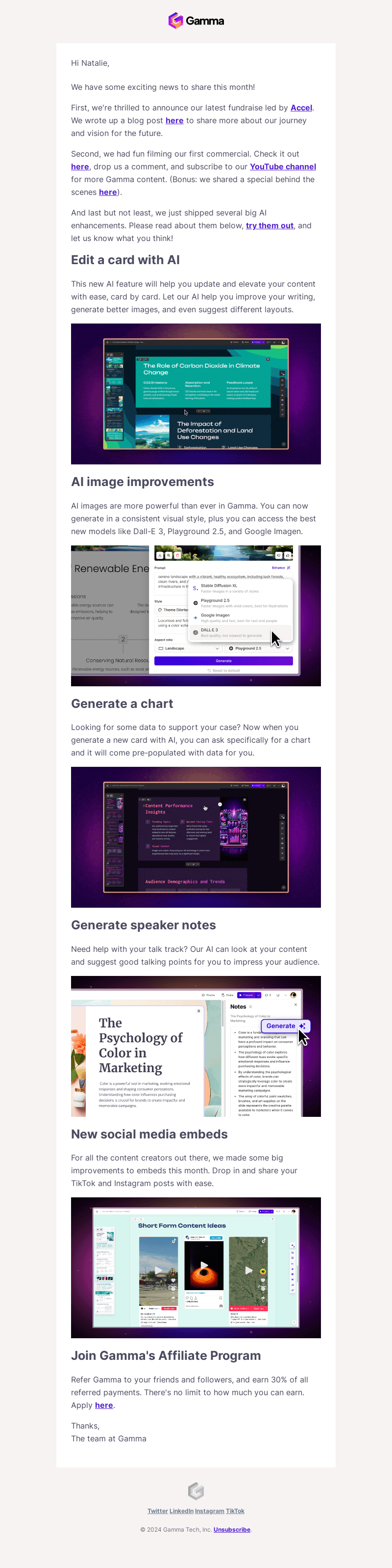 Gamma update: Edit with AI + generate charts