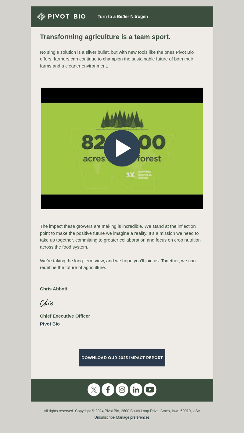 Pivot Bio email from Wed, Jun 5, 2024