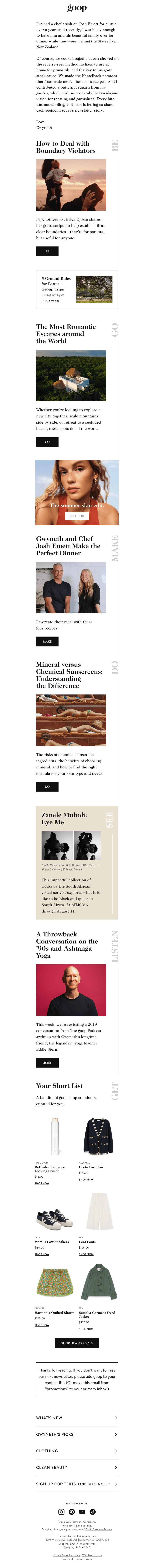 the Thursday newsletter