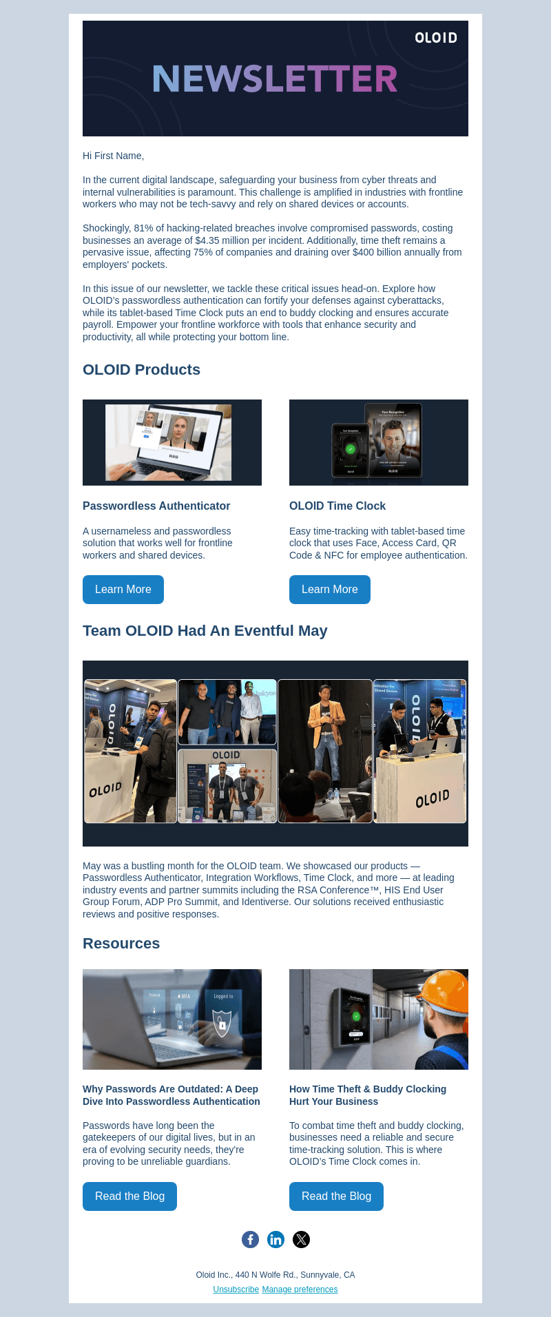 Oloid email from Thu, Jun 6, 2024