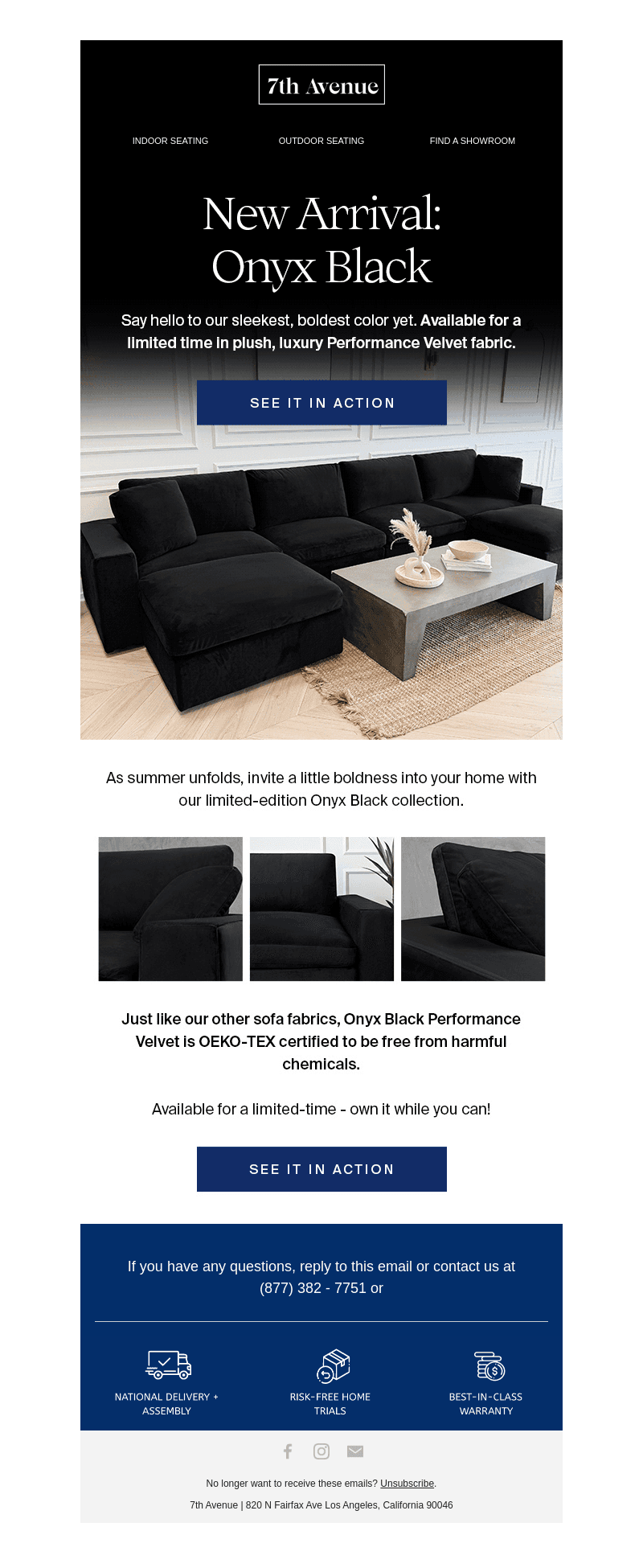 📣New arrival: Onyx Black Sofa Fabric