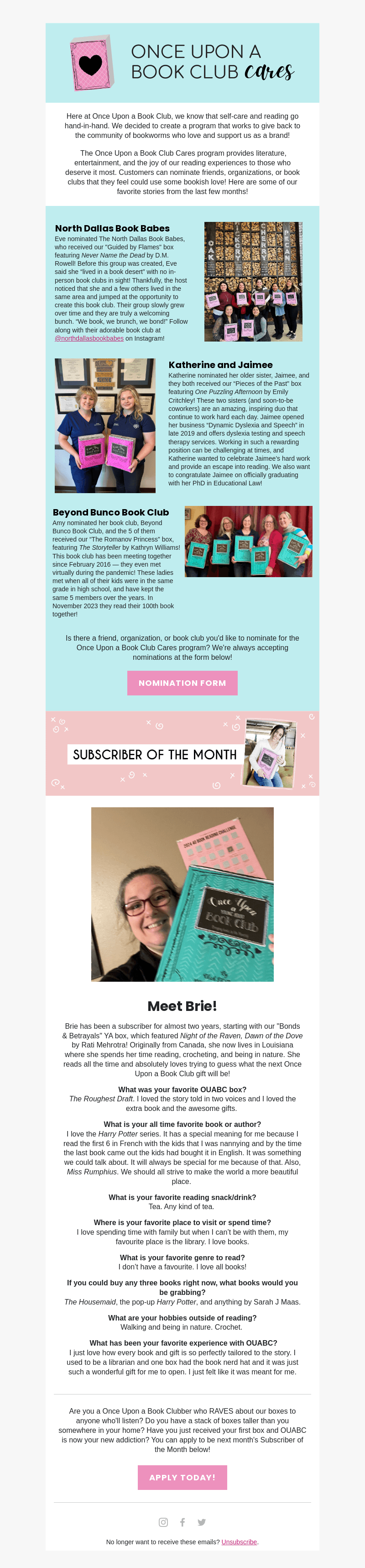 Once Upon A Book Club email from Fri, Jun 7, 2024