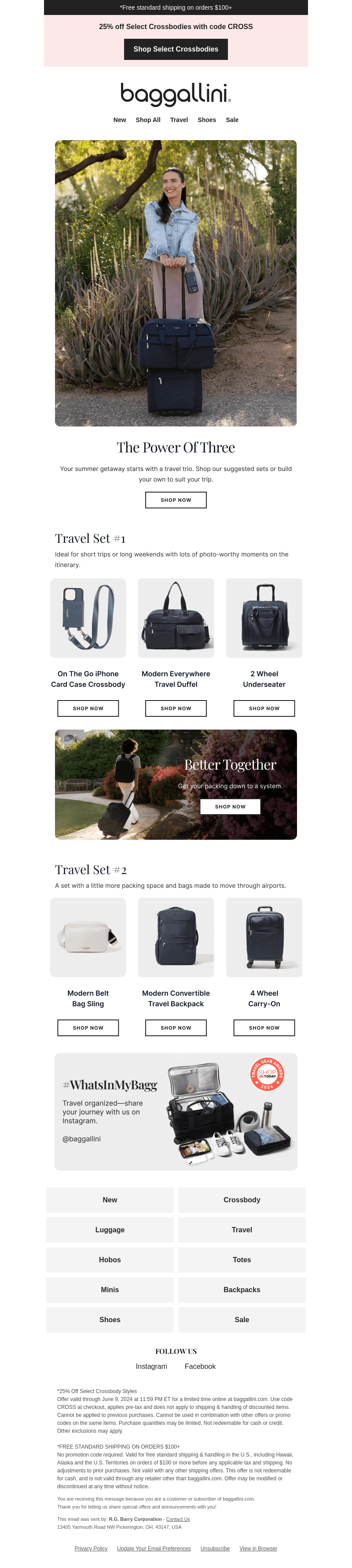 Travel Sets: Good Things Happen in Threes