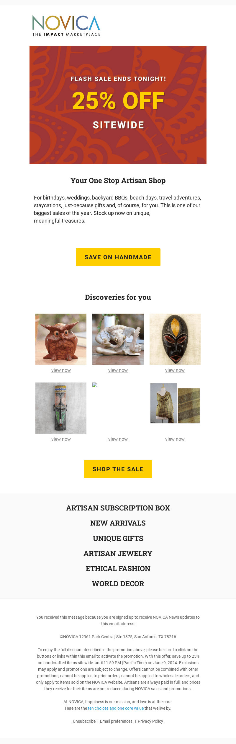 25% off Sitewide ends tonight