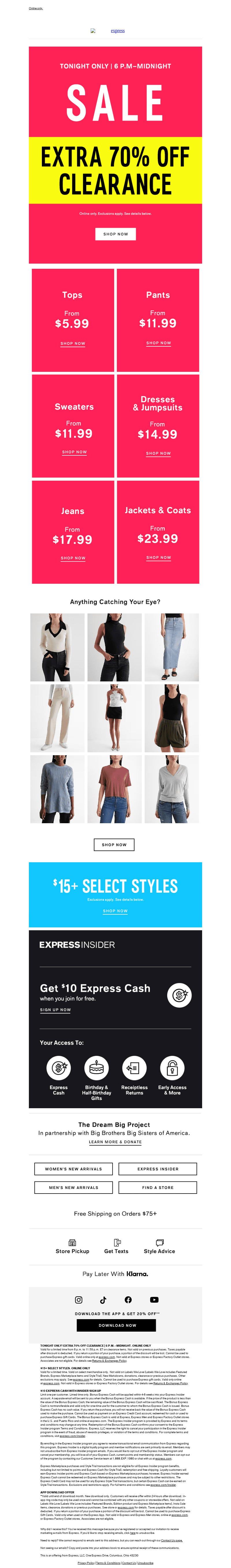 On 6 p.m.-midnight! 🤸 Extra 70% OFF CLEARANCE 🤸