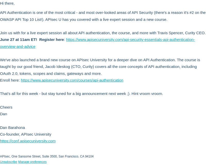 APIsec U Live Session! API Authentication Security Essentials
