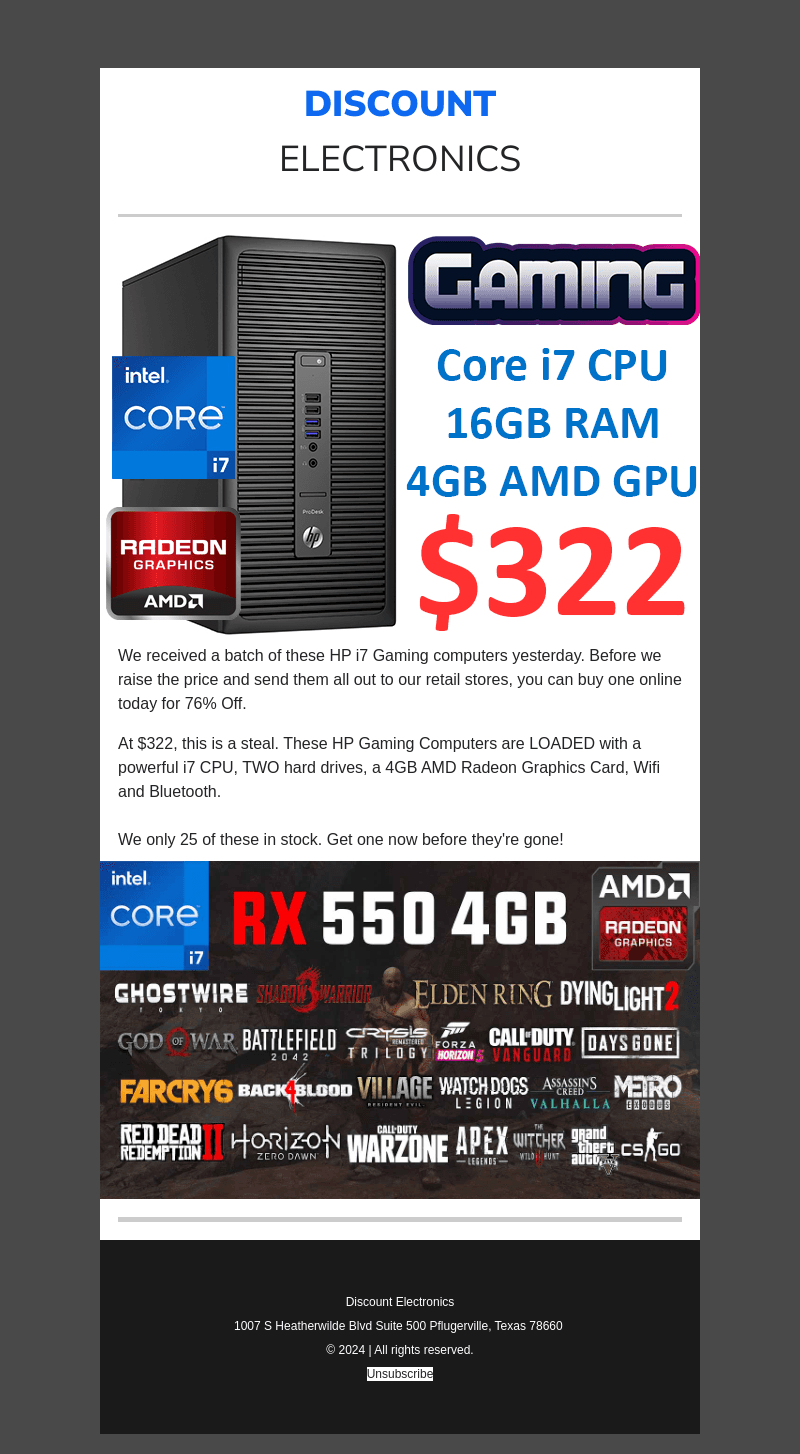 $322 i7 Gaming Computer Was $1344 | 76% Off