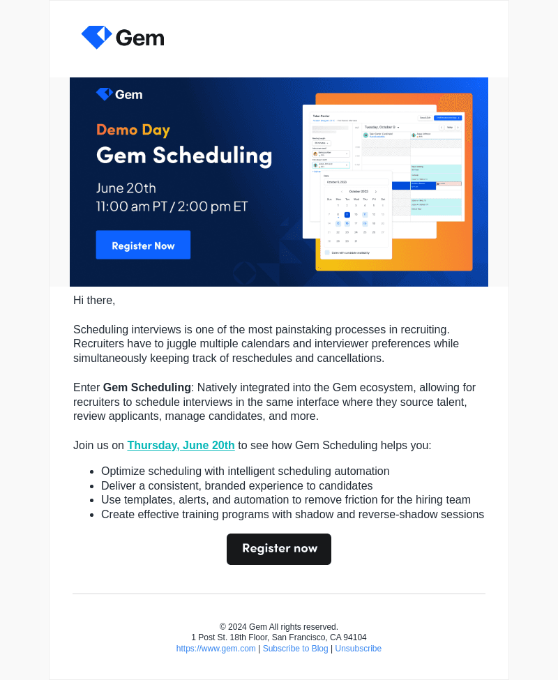 See Gem Scheduling in Action [Demo Day: Gem Scheduling]