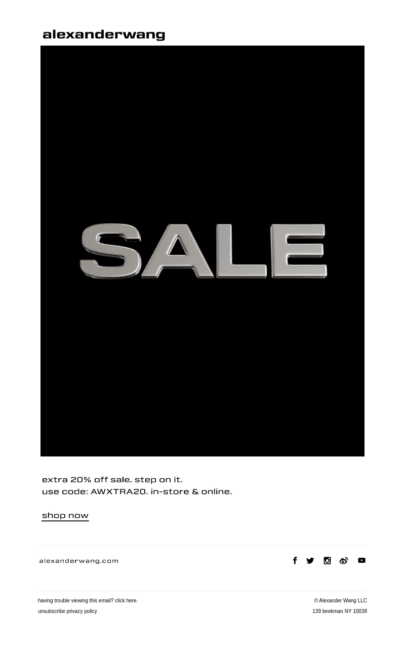 extra 20% off sale starts now