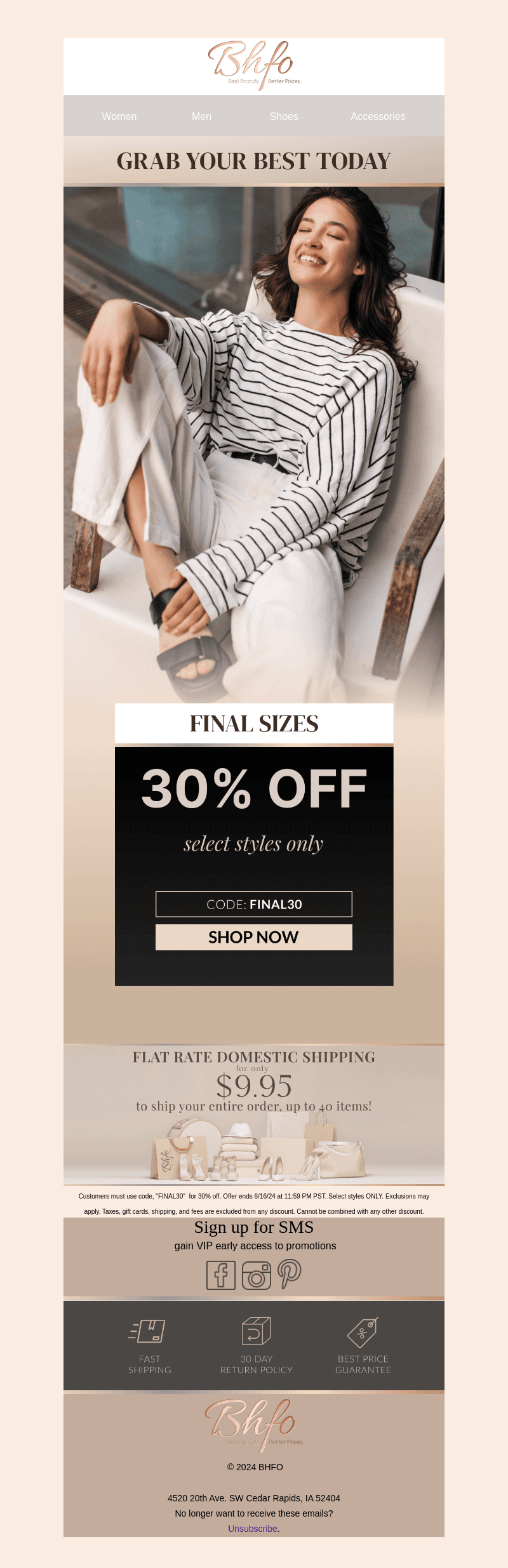 Final Sizes Alert: EXTRA 30% OFF