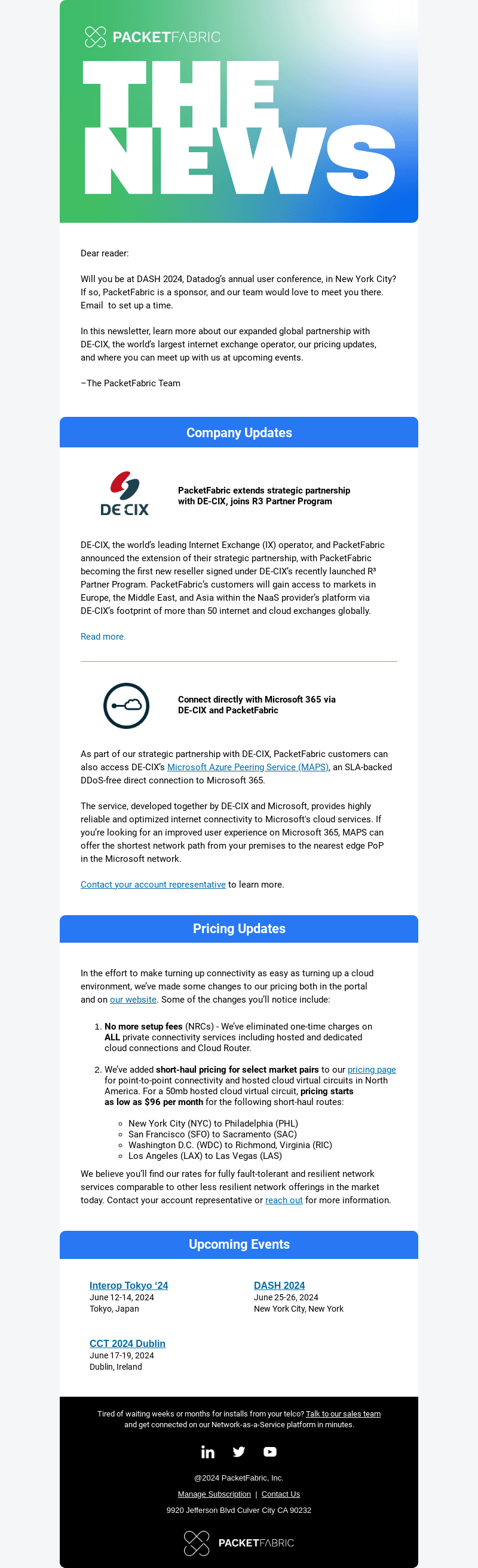PacketFabric email from Fri, Jun 14, 2024