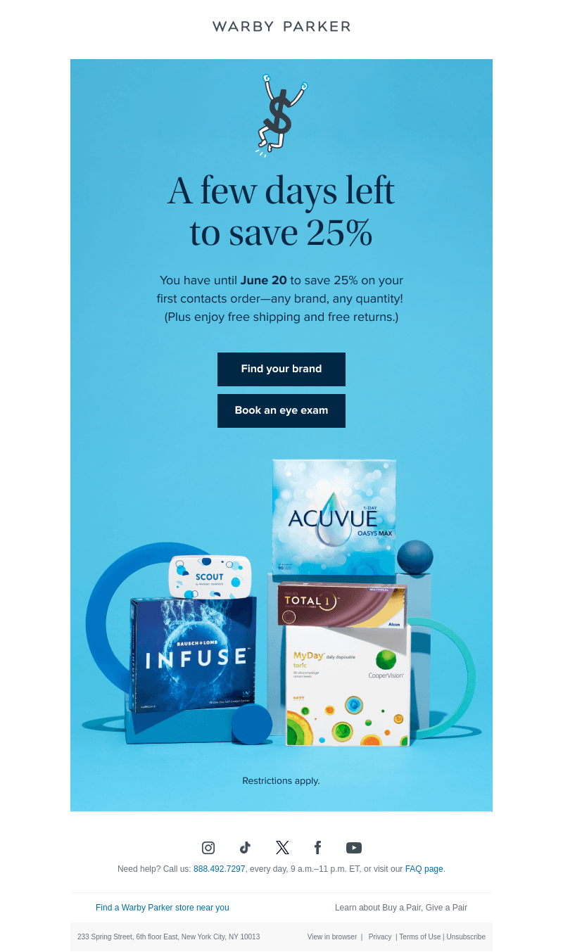 25% off your first contacts order!