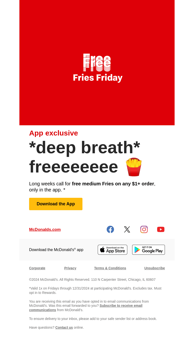 did somebody say freeeeeeee? 🍟