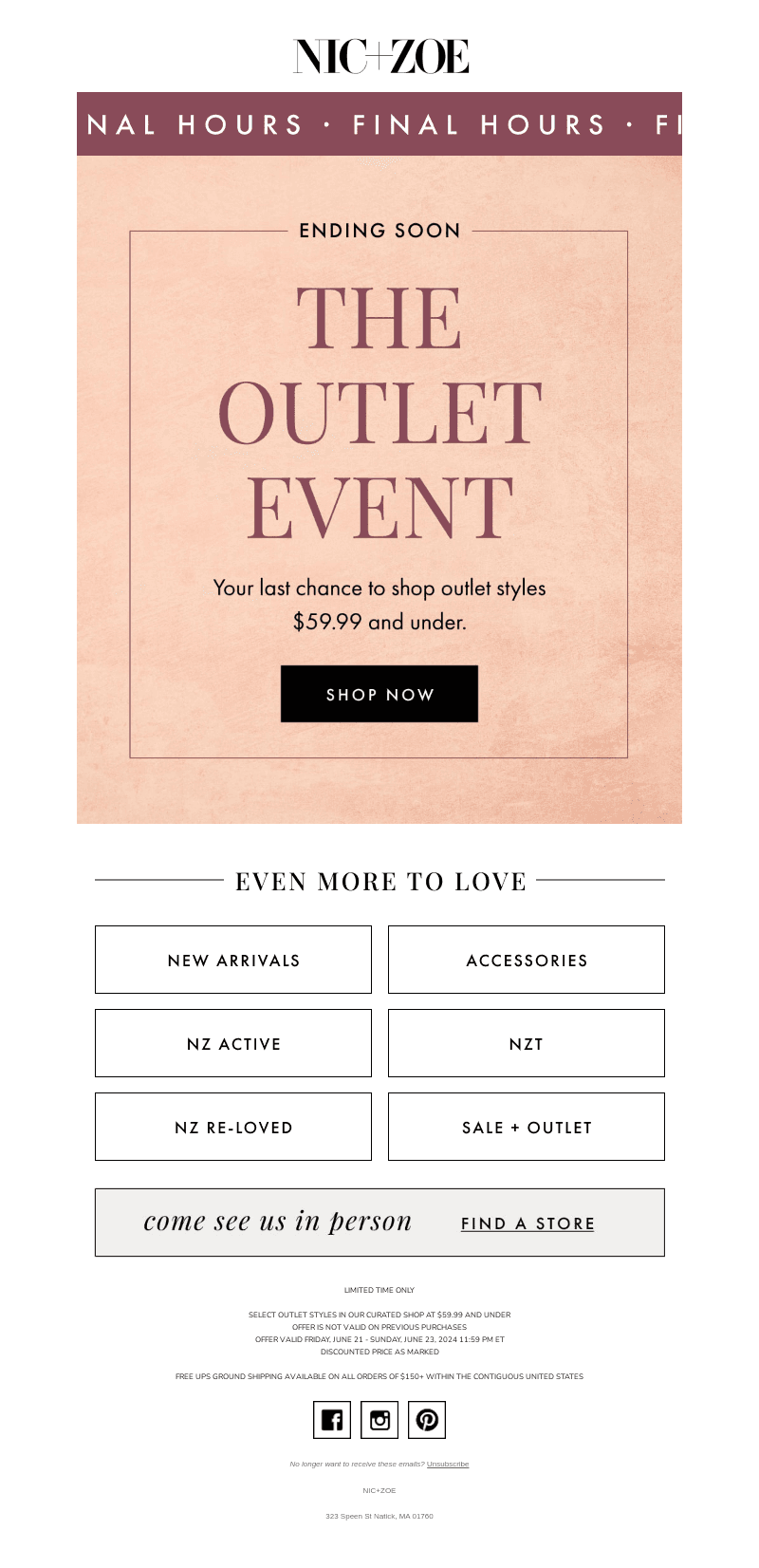 FINAL HOURS: The Outlet Event