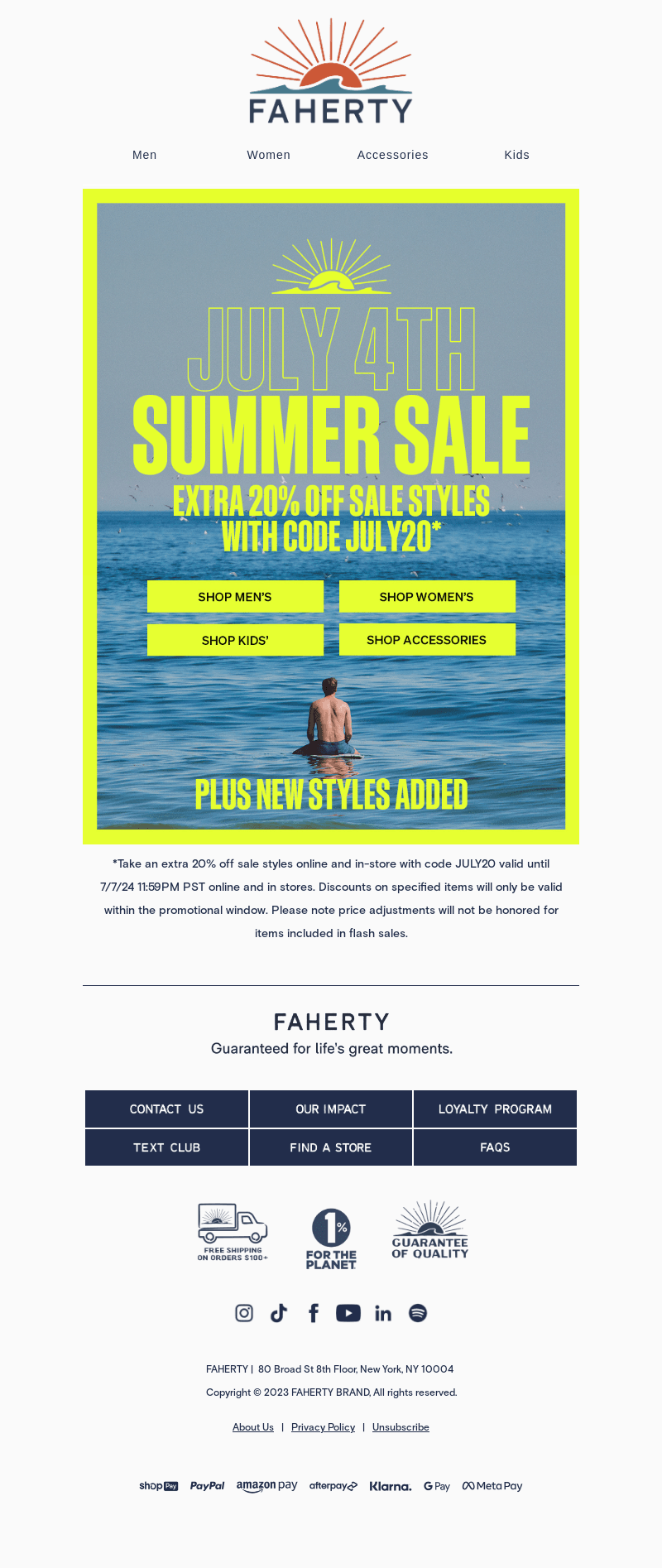 Faherty Brand email from Fri, Jun 28, 2024