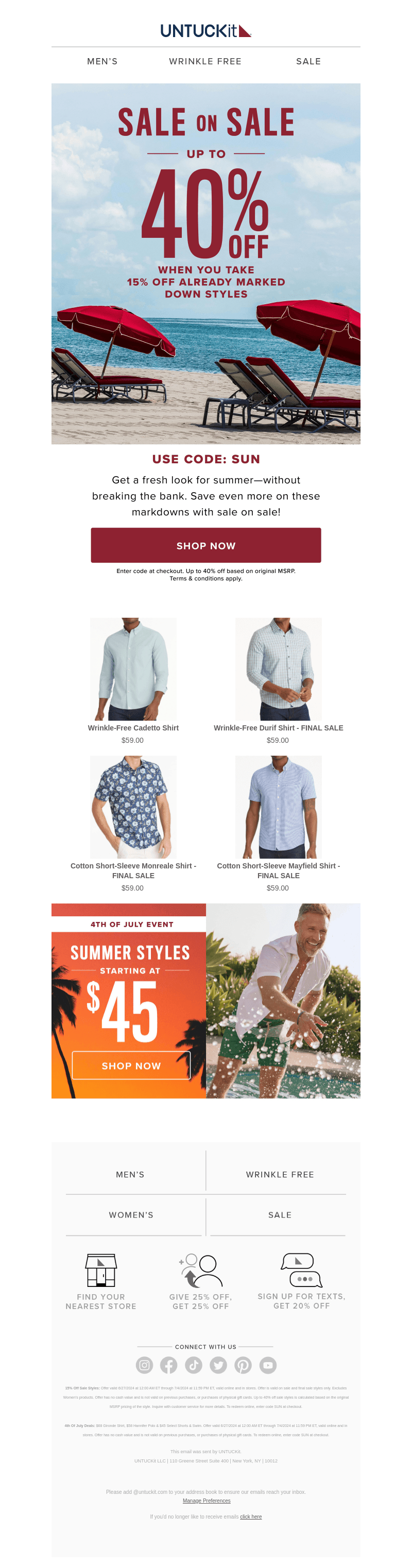 Up to 40% Off Already Marked Down Styles