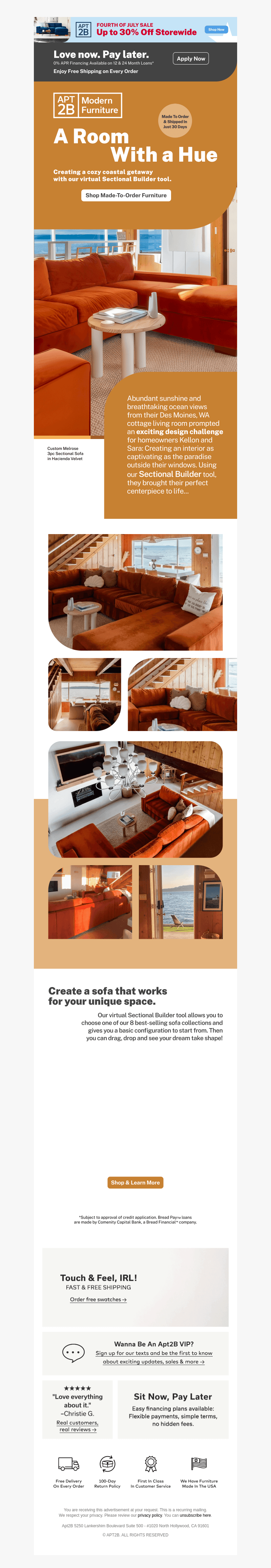 One Beach House. One Supersize Custom Sectional.