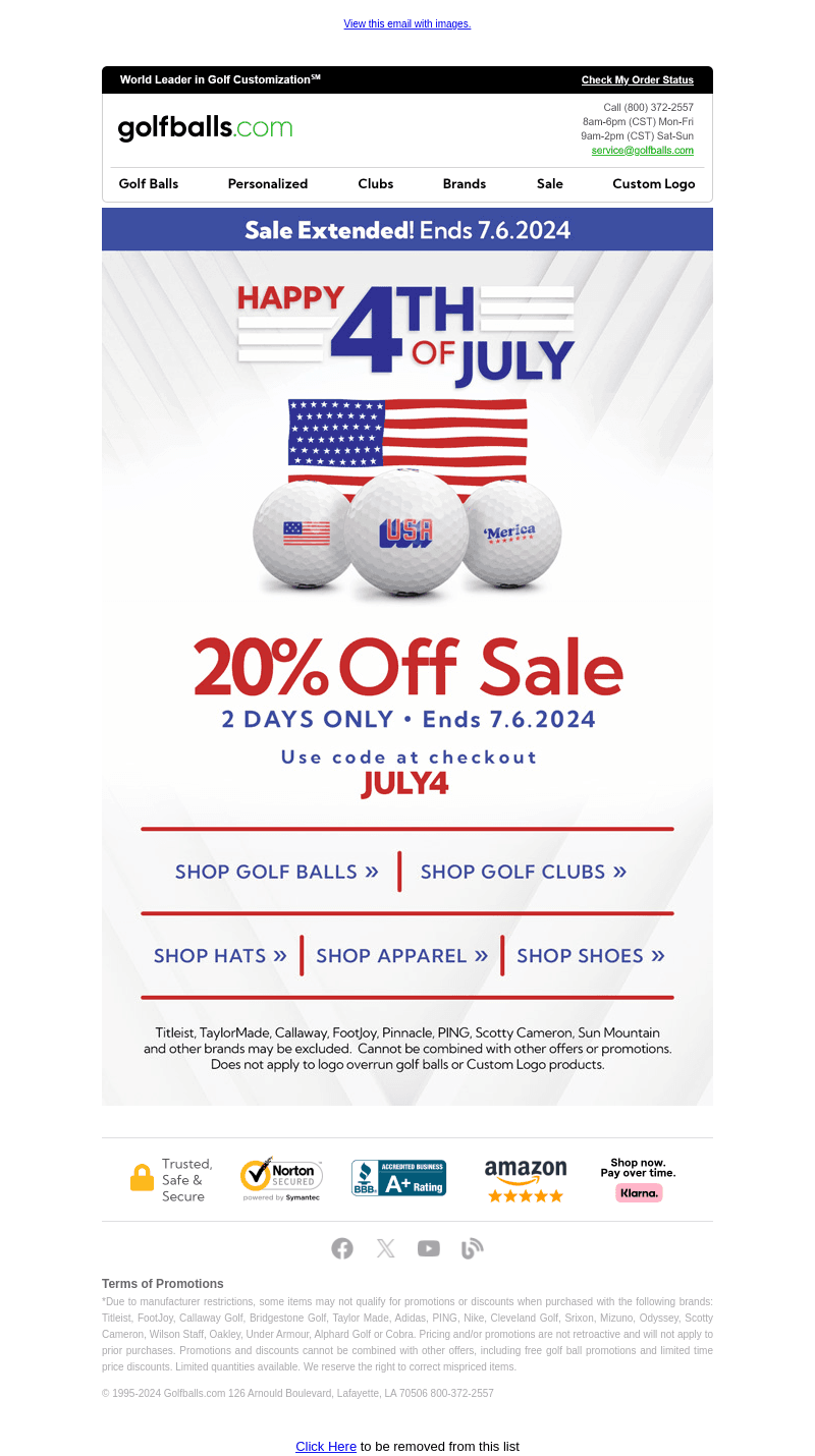 Golfballs email from Fri, Jul 5, 2024