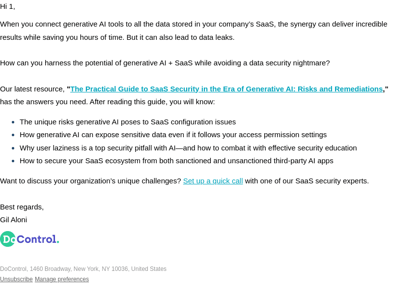 DoControl email from Mon, Jul 8, 2024