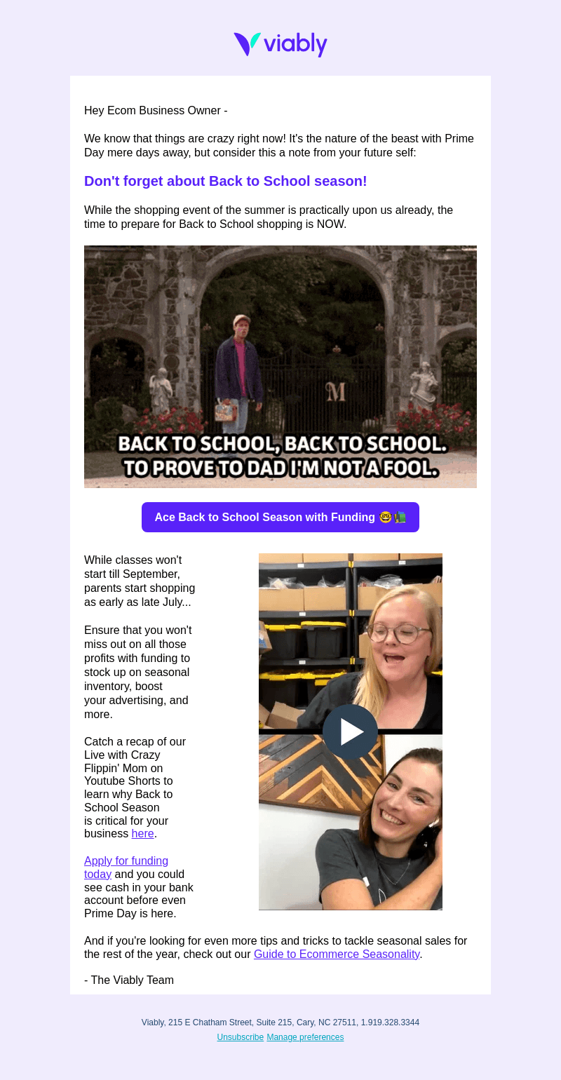 Viably email from Tue, Jul 9, 2024