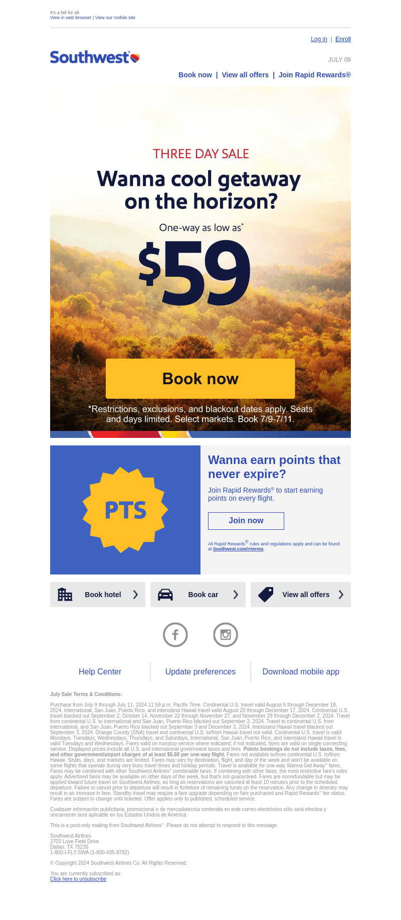 $59 fares through fall.