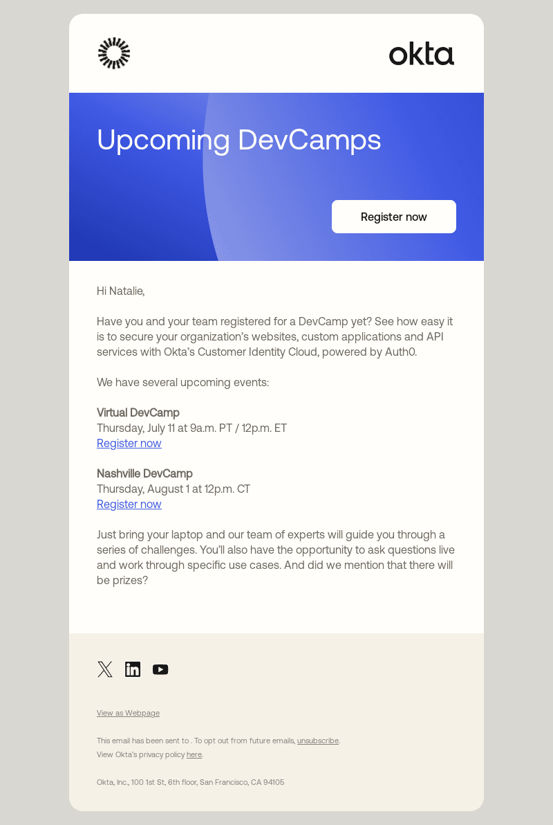 Okta email from Tue, Jul 9, 2024