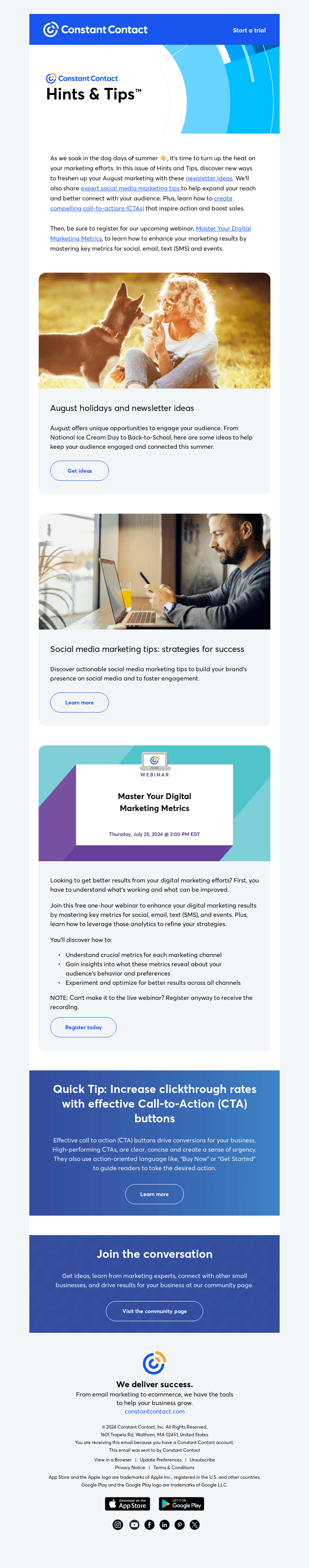 [Hints & Tips] August holiday & newsletter ideas
