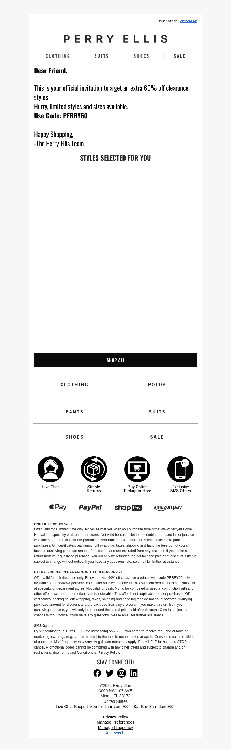 YOU’RE IN: Extra 60% Off Clearance