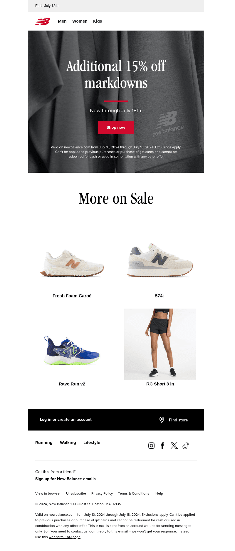 Extra 15% off markdowns
