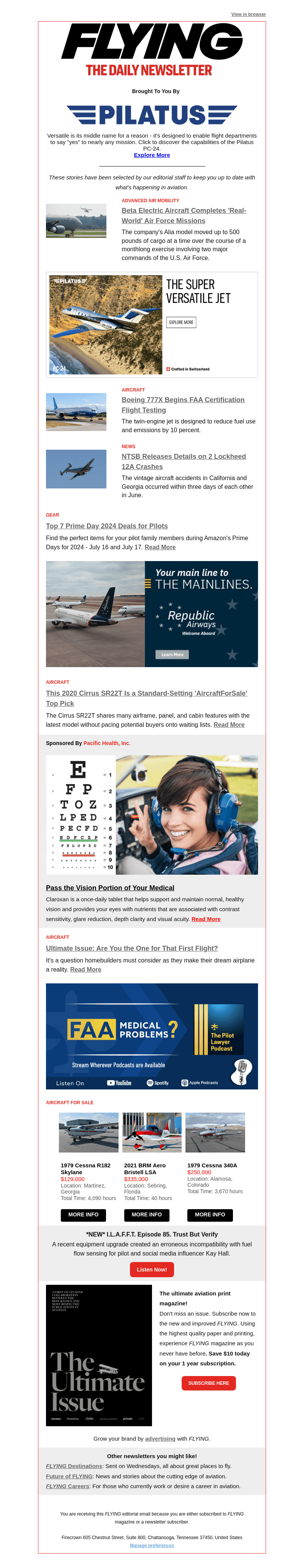 Flying Magazine email from Tue, Jul 16, 2024