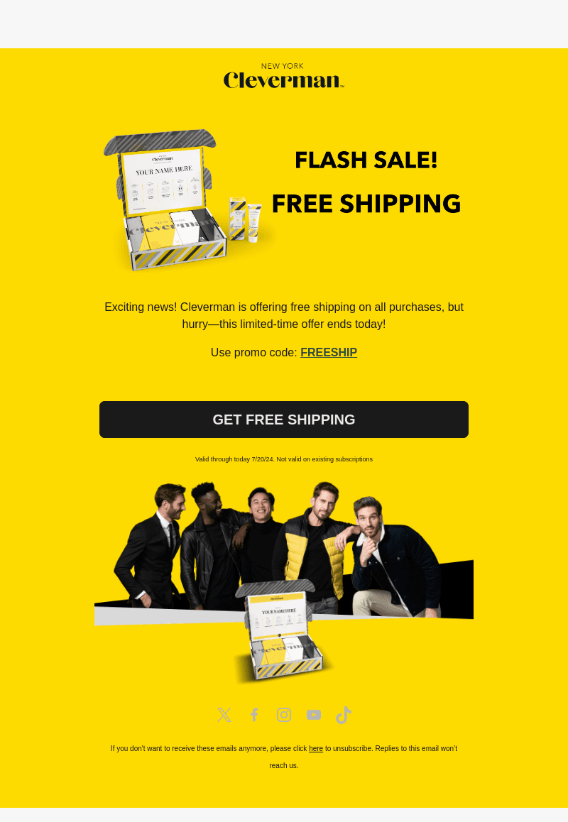 Final hours - Free Shipping on all orders!