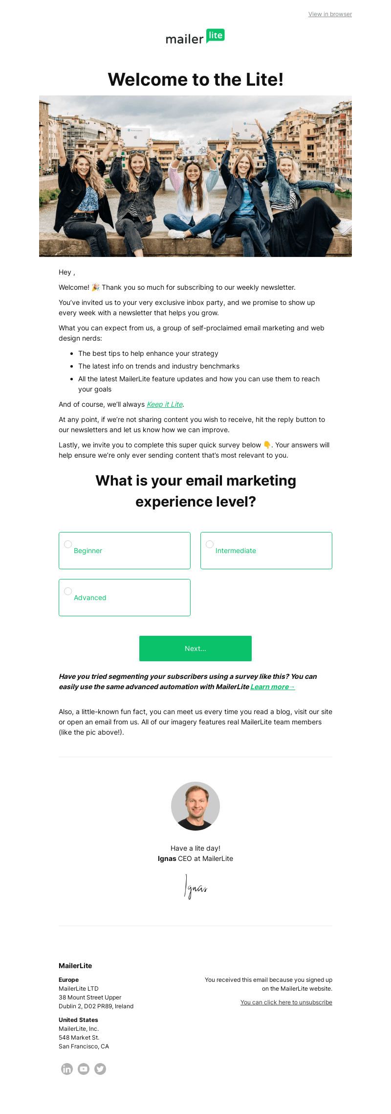 MailerLite email from Tue, Jul 30, 2024