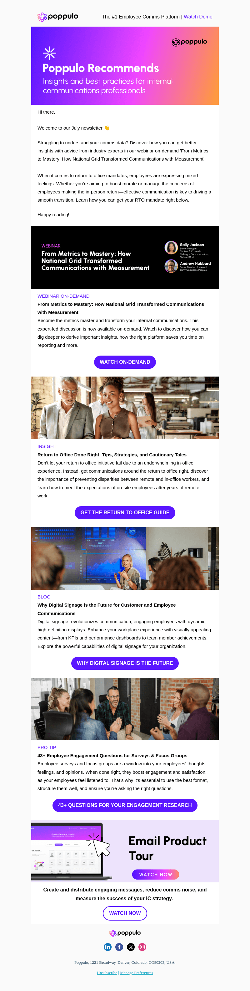 poppulo email from Tue, Jul 30, 2024