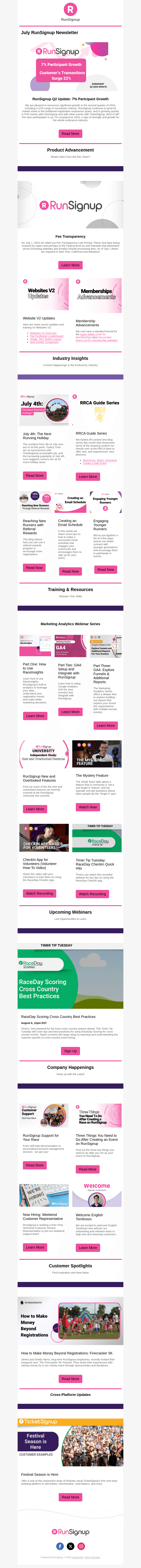 RunSignUp email from Wed, Jul 31, 2024