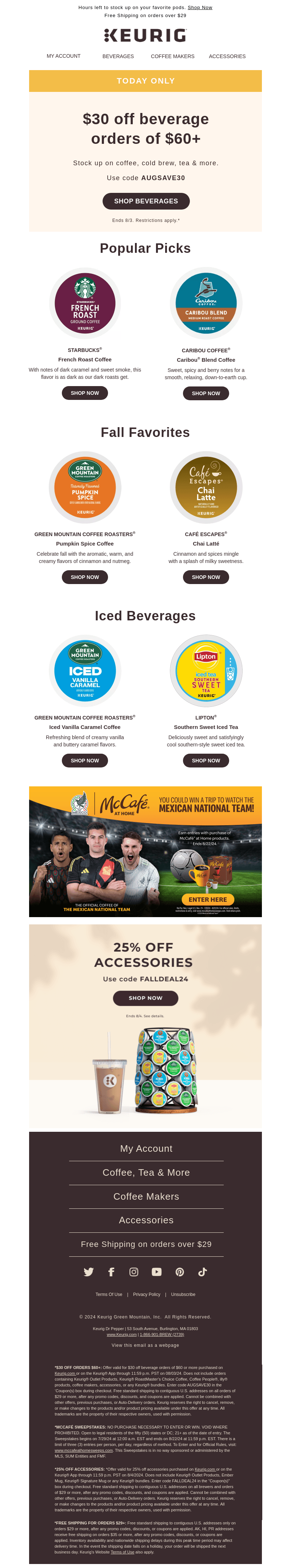 ENDING SOON! Get $30 off beverages